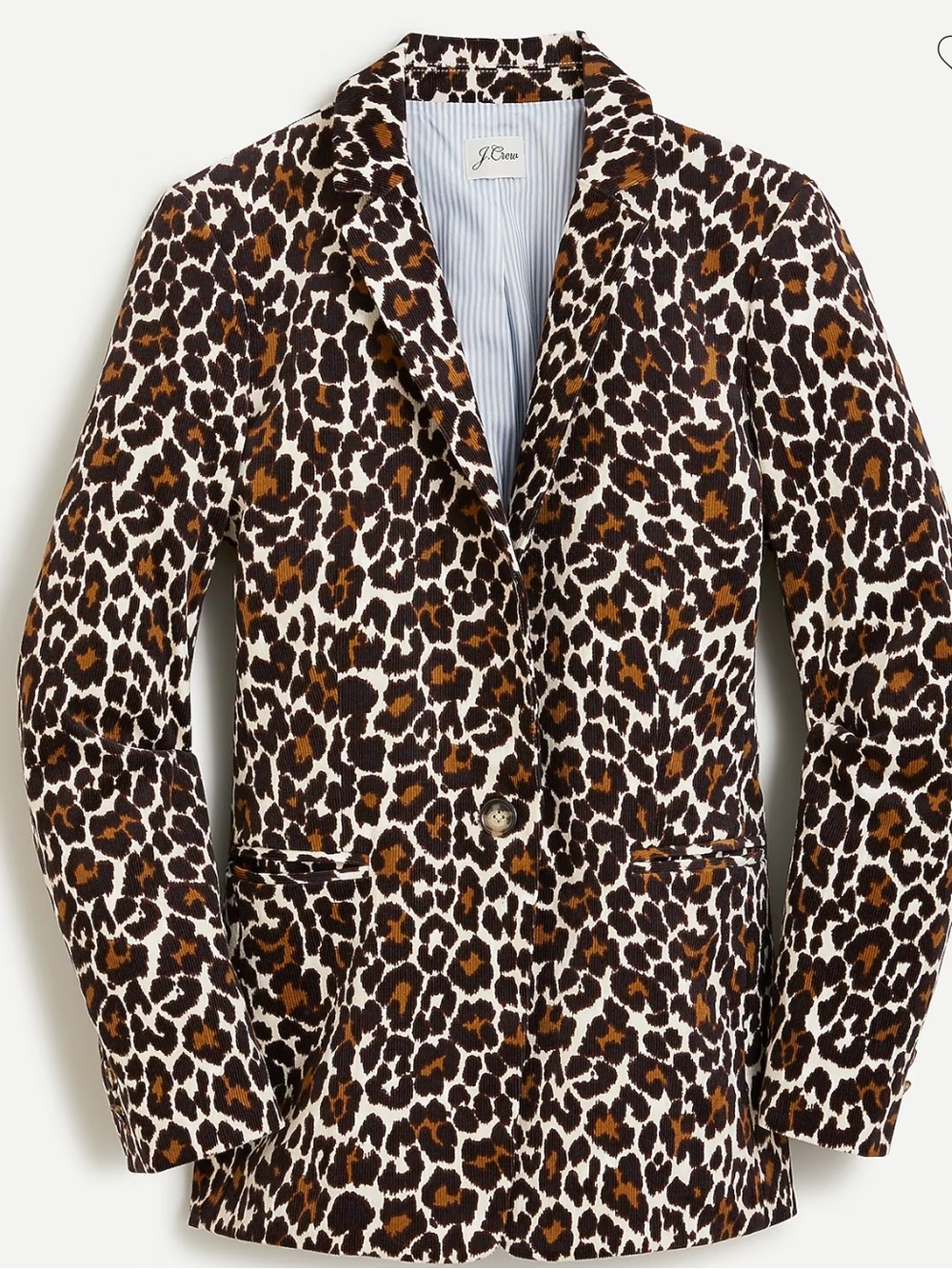 EUC J. Crew Parke Leopard Print Stretch Corduroy Blazer. Women's Size: 4.